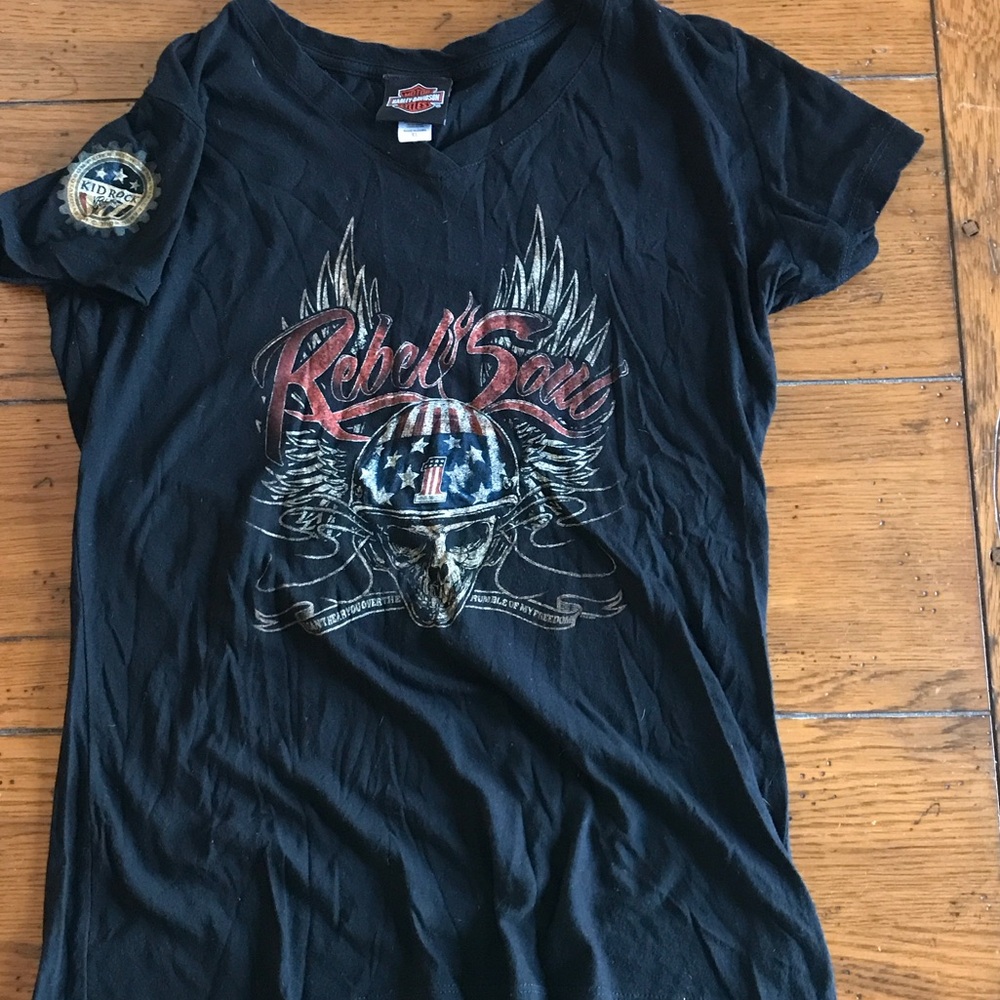 Harley-Davidson Black V-Neck Tee